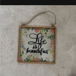 Floral Wall Art with Inspirational Quote